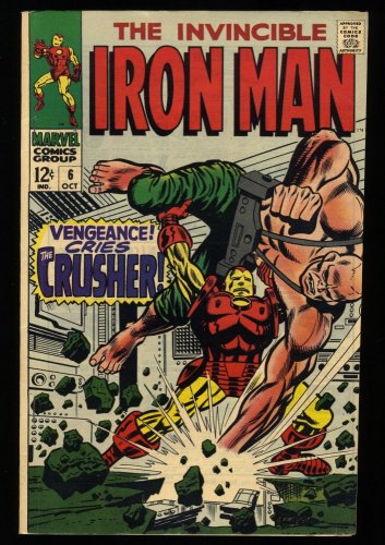 Cover Scan: Iron Man #6 VF 8.0 Crusher Appearance! George Tuska Cover! - Item ID #330042
