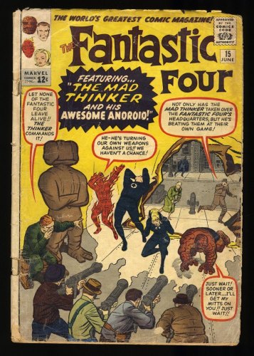 Cover Scan: Fantastic Four #15 FA/GD 1.5 1st Appearance of Mad Thinker!! - Item ID #331644