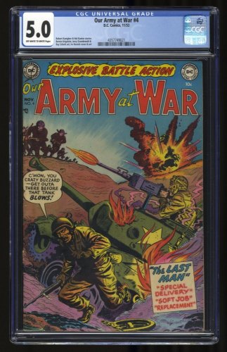 Cover Scan: Our Army at War (1952) #4 CGC VG/FN 5.0 The Last Man! Irv Novick Cover! - Item ID #332288