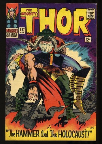 Cover Scan: Thor #127 VF- 7.5 1st Appearance Pluto! Hammer and Holocaust! Kirby Art! - Item ID #332842