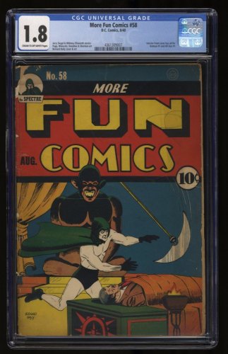 Cover Scan: More Fun Comics #58 CGC GD- 1.8 Ad for Batman #1! Early Spectre Appearance! - Item ID #333096