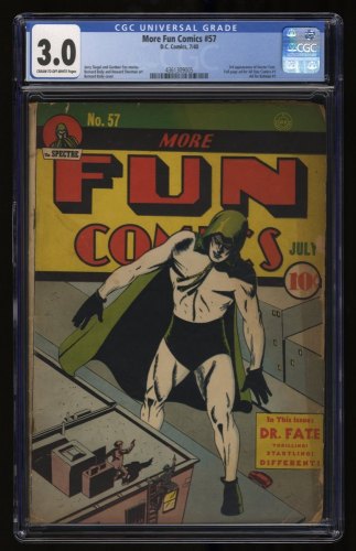 Cover Scan: More Fun Comics #57 CGC GD/VG 3.0 Spectre! 3rd App Dr. Fate! Batman #1 Ad! - Item ID #333101