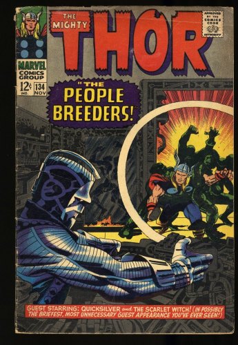 Cover Scan: Thor #134 VG 4.0 1st Appearance High Evolutionary and Man-Beast! - Item ID #336251