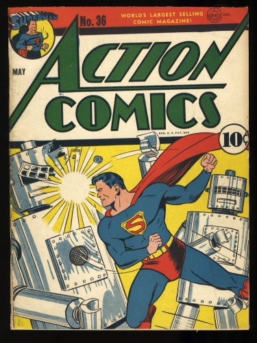 Cover Scan: Action Comics #36 VG/FN 5.0 (Restored) Classic Robot Cover! Lois Lane!! - Item ID #336428
