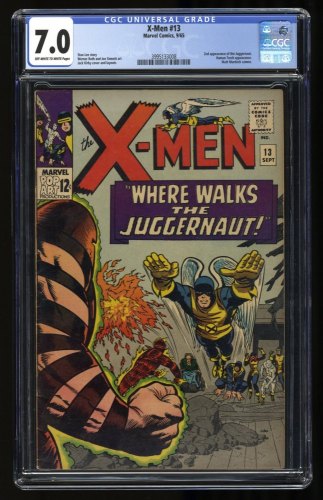 Cover Scan: X-Men #13 CGC FN/VF 7.0 2nd Appearance Juggernaut! Human Torch! Stan Lee! - Item ID #337349