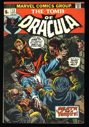 Cover Scan: Tomb Of Dracula #13 VF- 7.5 UK Price Variant Origin Blade 1st Deacon Frost! - Item ID #337380