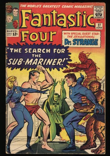 Cover Scan: Fantastic Four #27 VG+ 4.5 Sub-Mariner Doctor Strange Appearance! - Item ID #340349
