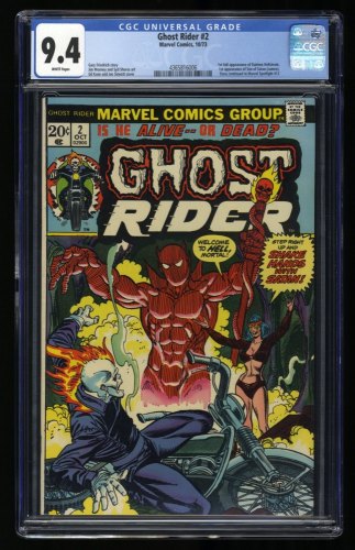 Cover Scan: Ghost Rider (1973) #2 CGC NM 9.4 White Pages 1st Appearance Daimon  Hellstorm! - Item ID #342686