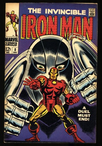 Cover Scan: Iron Man #8 FN+ 6.5 Origin of Whitney Frost! Gladiator! - Item ID #343616