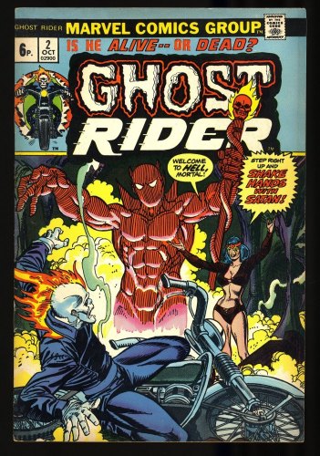 Cover Scan: Ghost Rider (1973) #2 VF- 7.5 UK Price Variant - Item ID #343643