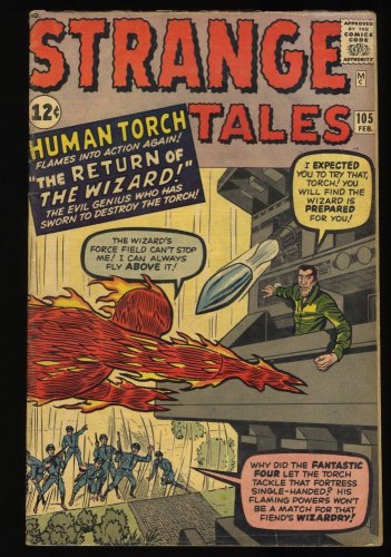 Cover Scan: Strange Tales #105 FN- 5.5 Human Torch The Wizard Appearance! - Item ID #345247