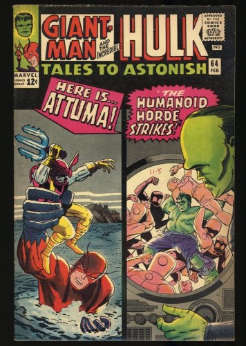 Cover Scan: Tales To Astonish #64 FN+ 6.5 Attuma! Kirby Cover! Stan Lee Script! - Item ID #345393