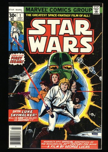 Cover Scan: Star Wars (1977) #1 VF+ 8.5 1st App Luke Skywalker Darth Vader! - Item ID #345796
