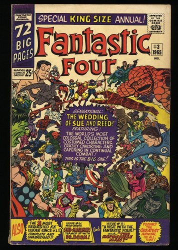 Cover Scan: Fantastic Four Annual #3 FN+ 6.5 Wedding of Sue + Reed Kirby! - Item ID #345798