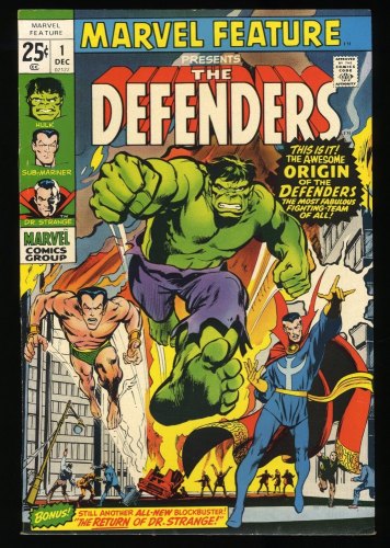 Cover Scan: Marvel Feature (1971) #1 VF+ 8.5 1st Appearance and Origin Defenders! - Item ID #345806