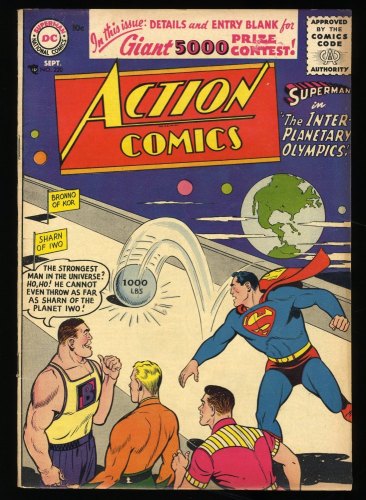 Cover Scan: Action Comics #220 FN+ 6.5 Superman! Olympics! Al Plastino Cover - Item ID #345873