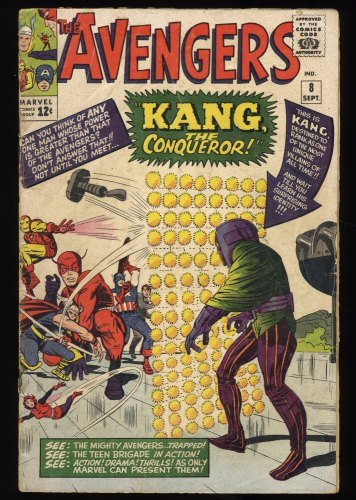 Cover Scan: Avengers #8 GD 2.0 1st Appearance Kang The Conqueror! Jack Kirby Cover! - Item ID #345887