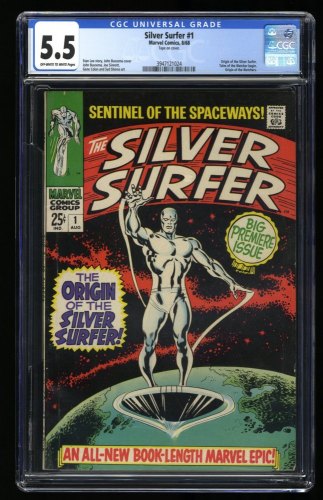 Cover Scan: Silver Surfer (1968) #1 CGC FN- 5.5 Origin Issue 1st Solo Title Doctor Doom! - Item ID #346165