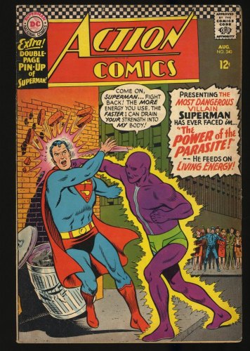Cover Scan: Action Comics #340 FN+ 6.5 Origin and 1st Appearance Parasite! - Item ID #346821