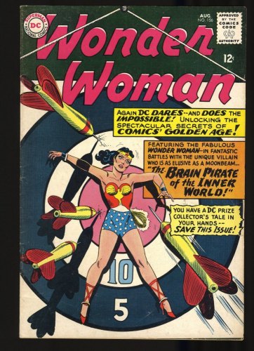 Cover Scan: Wonder Woman #156 FN+ 6.5 The Brain Pirate of the Inner World! - Item ID #346900