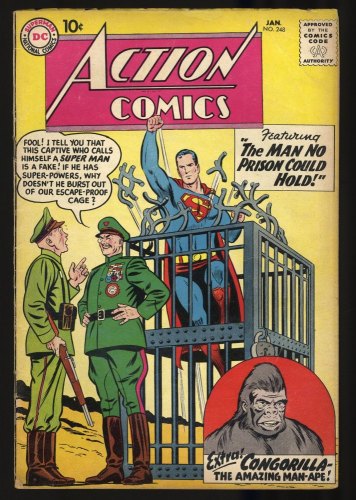 Cover Scan: Action Comics #248 FN 6.0 1st Appearance and Origin of Congorilla! - Item ID #346902