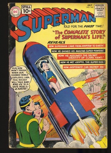 Cover Scan: Superman #146 GD/VG 3.0 Krypto! Lori Lemaris! Otto Binder! 1961! - Item ID #346910