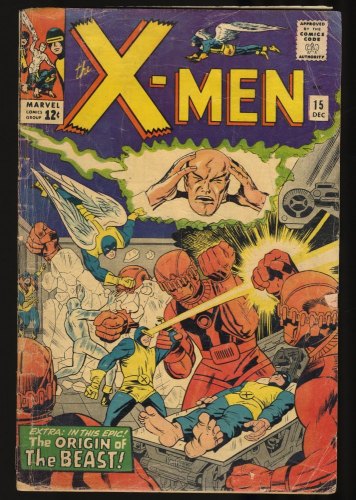 Cover Scan: X-Men #15 GD- 1.8 2nd Appearance Sentinels! 1st Appearance Master Mold! - Item ID #346944