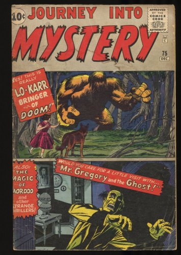 Cover Scan: Journey Into Mystery #75 GD+ 2.5 Stan Lee! Jack Kirby Pre-Hero Art! - Item ID #347096