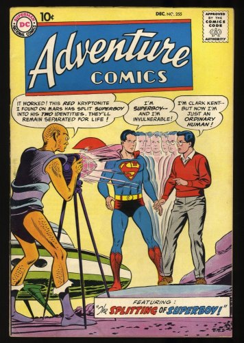 Cover Scan: Adventure Comics #255 VG/FN 5.0 Jack Kirby! Aquaman! Green Arrow!  - Item ID #347110