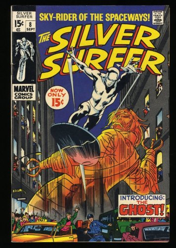 Cover Scan: Silver Surfer #8 VF- 7.5 Now Strikes the Ghost! Stan Lee! Mephisto!  - Item ID #347609