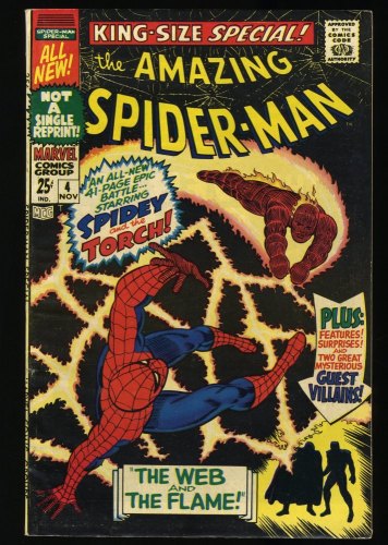 Cover Scan: Amazing Spider-Man Annual #4 VF- 7.5 Human Torch! Mysterio! - Item ID #348034