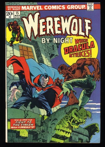 Cover Scan: Werewolf By Night #15 VF 8.0 Dracula Appearance! Mike Ploog Cover Art! - Item ID #348053