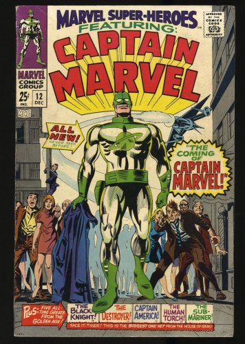 Cover Scan: Marvel Super-Heroes #12 FN 6.0 1st Appearance Captain Marvel! Stan Lee! - Item ID #348381