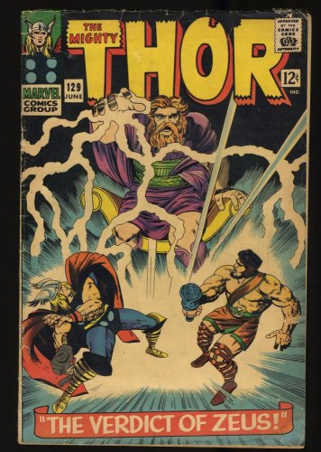 Cover Scan: Thor #129 VG 4.0 1st Appearance Ares! Kirby/Colletta Cover!  - Item ID #348395