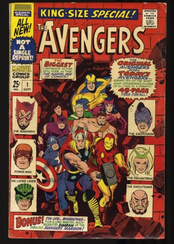 Cover Scan: Avengers Annual (1967) #1 FN- 5.5 Thor Iron Man Captain America New Line-Up! - Item ID #348571