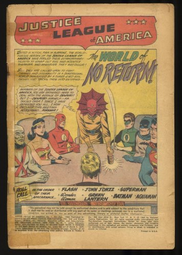 Cover Scan: Justice League Of America #1 Coverless Complete 1st Appearance Despero! - Item ID #348572