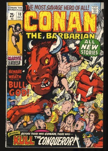 Cover Scan: Conan The Barbarian #10 VF 8.0 Stan Lee Script! Windsor-Smith/Severin Cover - Item ID #348573