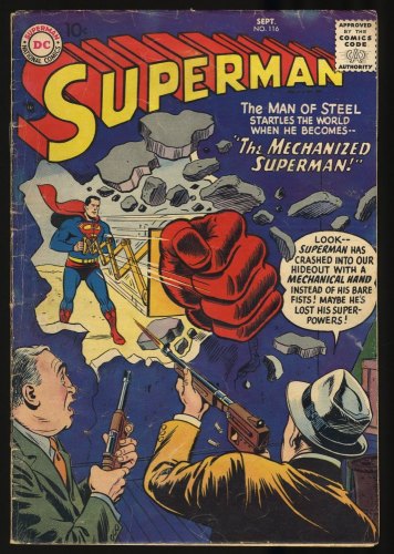 Cover Scan: Superman #116 VG- 3.5 Mechanized Superman! Green Kryptonite! - Item ID #349309