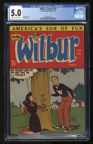 Cover Scan: Wilbur Comics #19 CGC VG/FN 5.0 Off White to White - Item ID #349352