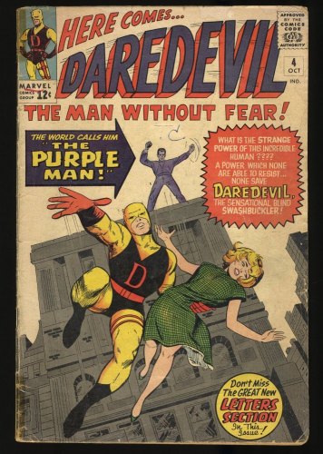 Cover Scan: Daredevil #4 GD/VG 3.0 1st Appearance Killgrave, the Purple Man! - Item ID #349672