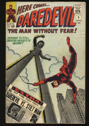 Cover Scan: Daredevil #8 VG- 3.5 1st Appearance of Stilt-Man! - Item ID #349673