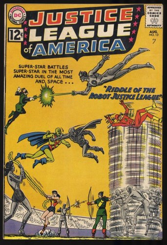 Cover Scan: Justice League Of America #13 VF- 7.5 Riddle of The Robot! - Item ID #349730