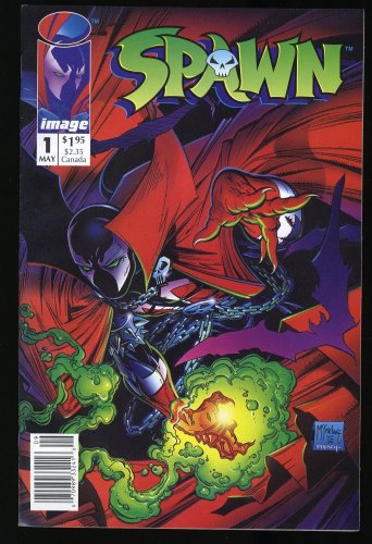 Cover Scan: Spawn (1992) #1 VF+ 8.5 Newsstand Variant McFarlane 1st Appearance Al Simmons! - Item ID #349929