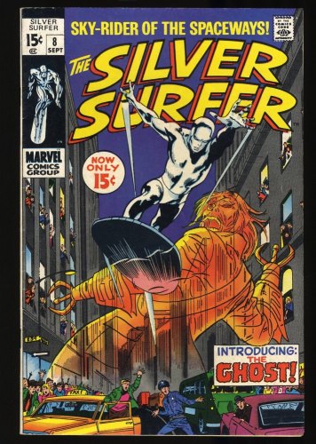 Cover Scan: Silver Surfer #8 VF- 7.5 Now Strikes the Ghost! Stan Lee! Mephisto!  - Item ID #350030