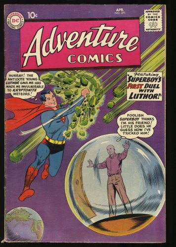 Cover Scan: Adventure Comics #271 VG+ 4.5 Superboy Origin of Lex Luthor! - Item ID #350034