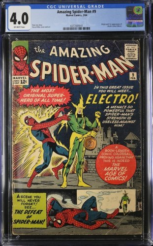 Cover Scan: Amazing Spider-Man #9 CGC VG 4.0 Off White 1st Full Appearance of Electro! - Item ID #350124