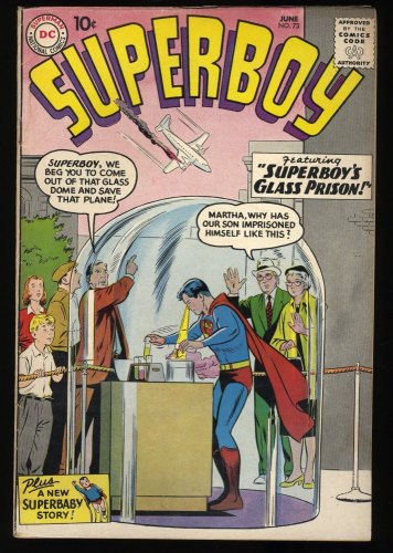 Cover Scan: Superboy #73 VG+ 4.5 Superboy's Glass Prison! - Item ID #350562