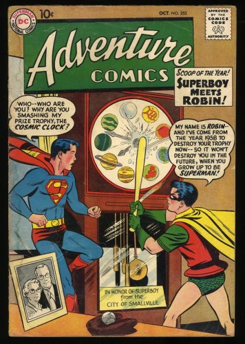 Cover Scan: Adventure Comics #253 VG- 3.5 Superboy meets Robin! - Item ID #350574