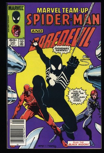 Cover Scan: Marvel Team-up #141 NM 9.4 Newsstand Variant 1st Black Costume! Spider-Man! - Item ID #350689