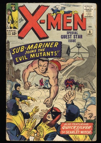 Cover Scan: X-Men #6 GD/VG 3.0 See Description (Qualified) Namor! Scarlet Witch! Magneto! - Item ID #350696
